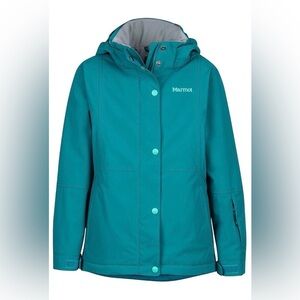 Marmot Girls Teal Nakiska Winter Outerwear Insulated Hooded Jacket Size Large